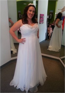 plus size chiffon empire wedding dress