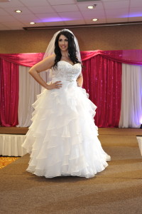 plus size ruffle wedding dress