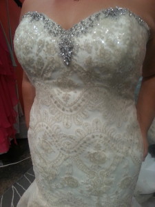 plus size wedding dress gold sequin