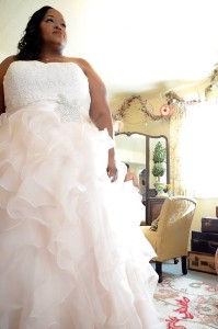 plus size ruffle wedding dress