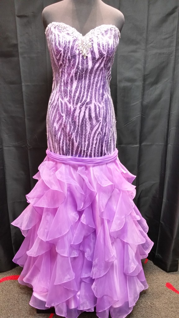 plus size ruffle prom dress