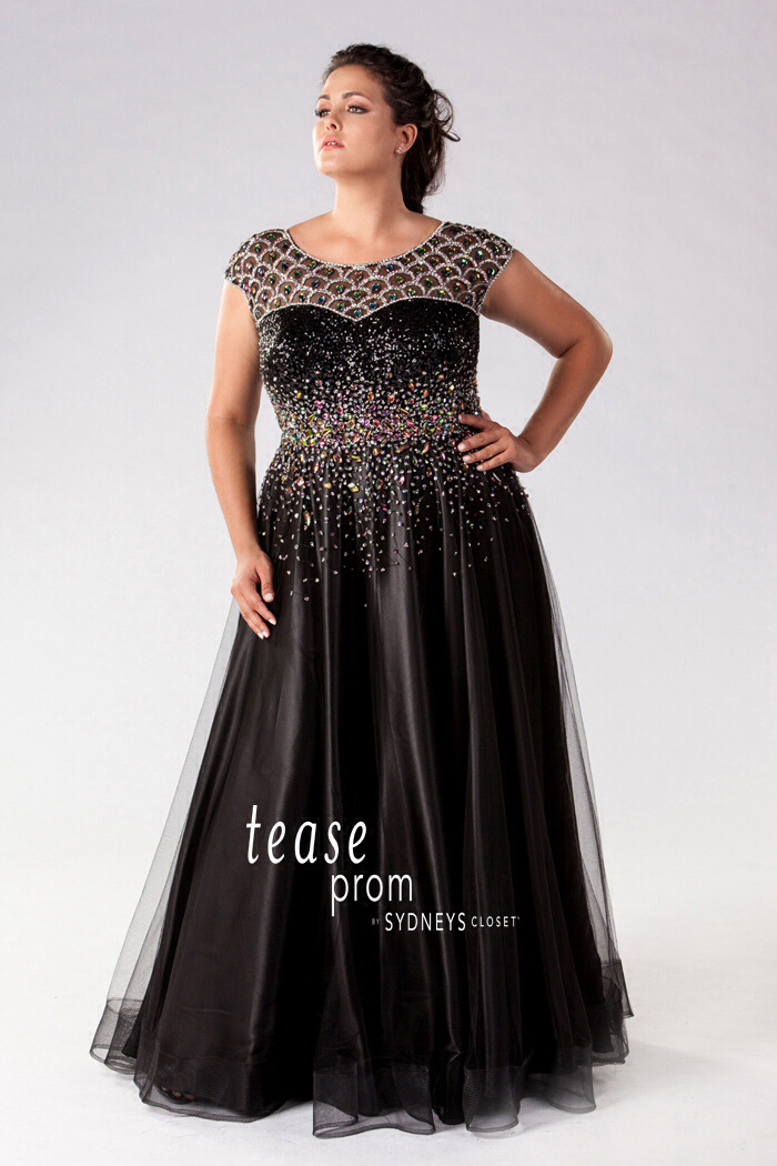 plus size prom dress with sleeves