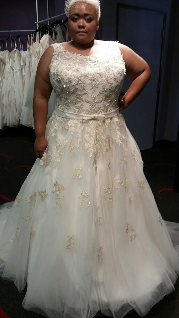 gold plus size wedding dress
