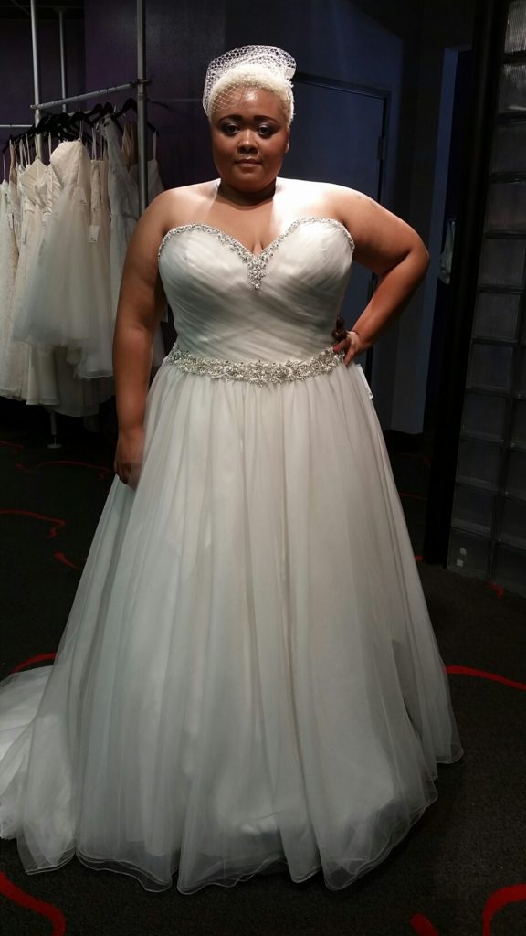 platinum silver plus size wedding dress