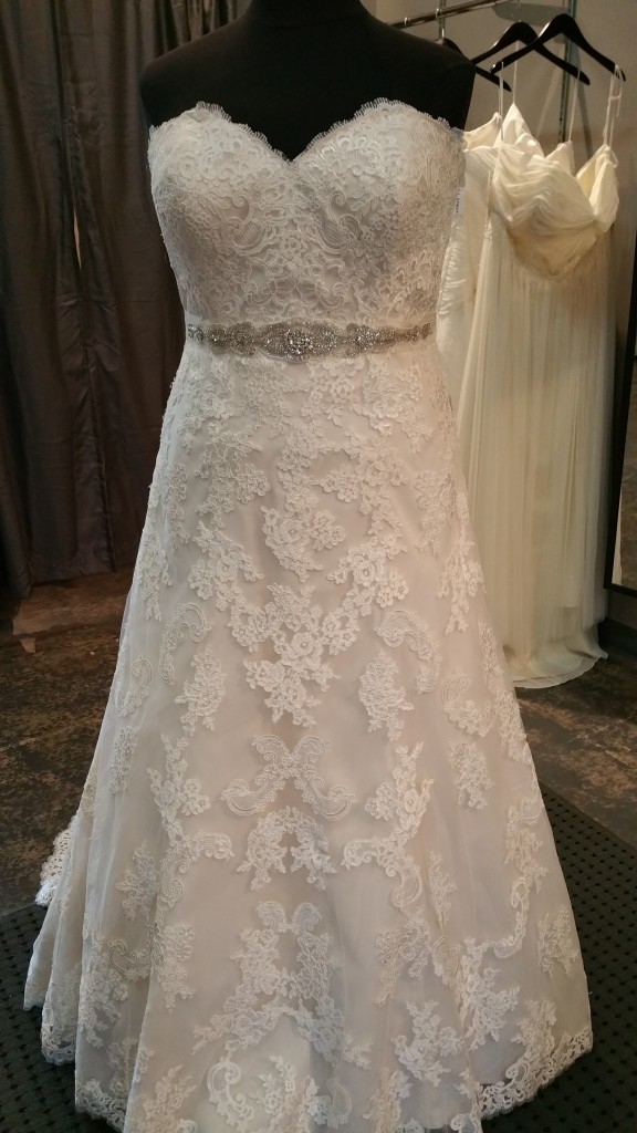 all over lace with sparkle sash