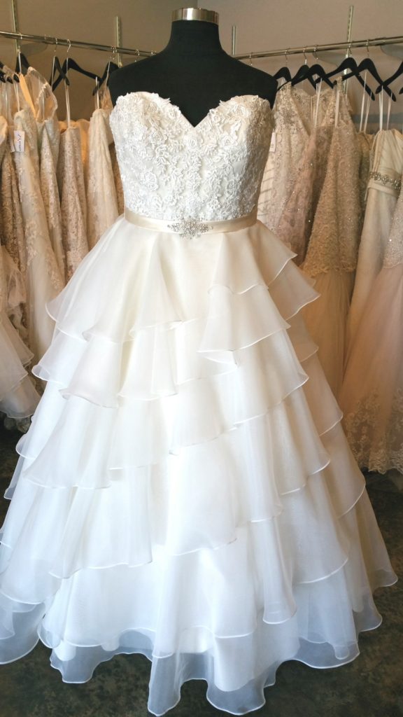 plus size ruffle ballgown wedding dress