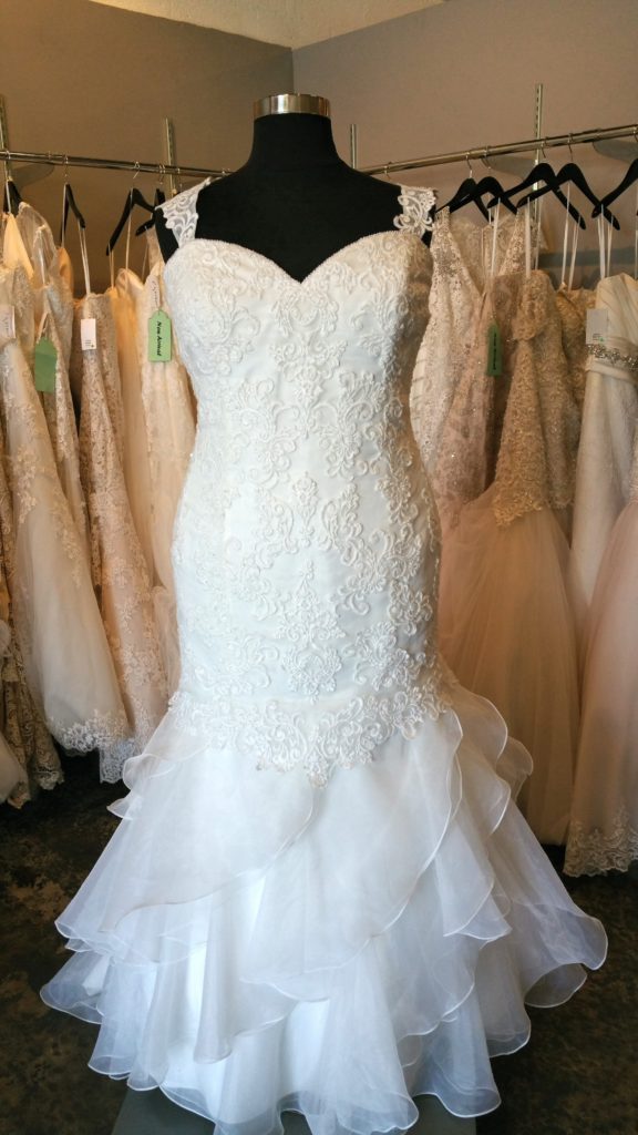 NEW: Lace and Ruffle Trumpet Wedding Gown