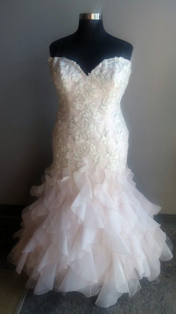 NEW: Pink Wedding Dress with Ruffles