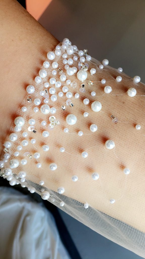 pearl work on dresses