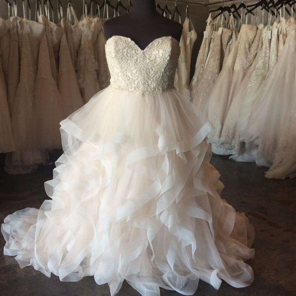 plus size ruffle wedding dress