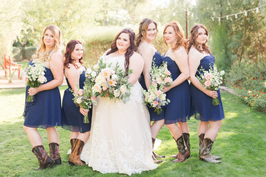 country bridesmaid dresses with boots