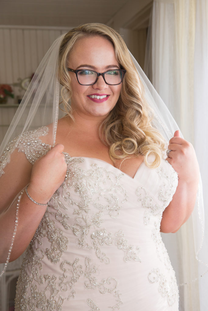 plus size champagne mermaid wedding dress with ruching and beaded lace appliques Los Angeles, CA