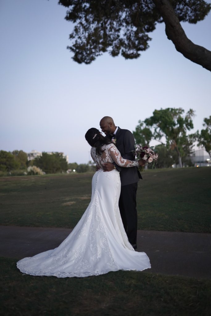 Adrienne's Jaw-Dropping Plus Size Sheath Wedding Gown with