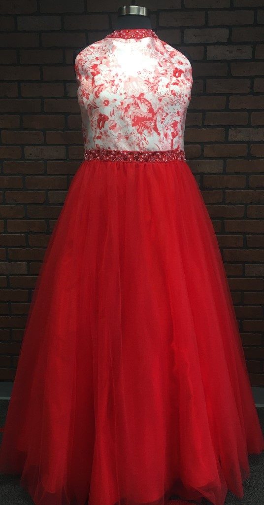 high neck halter ballgown prom dress