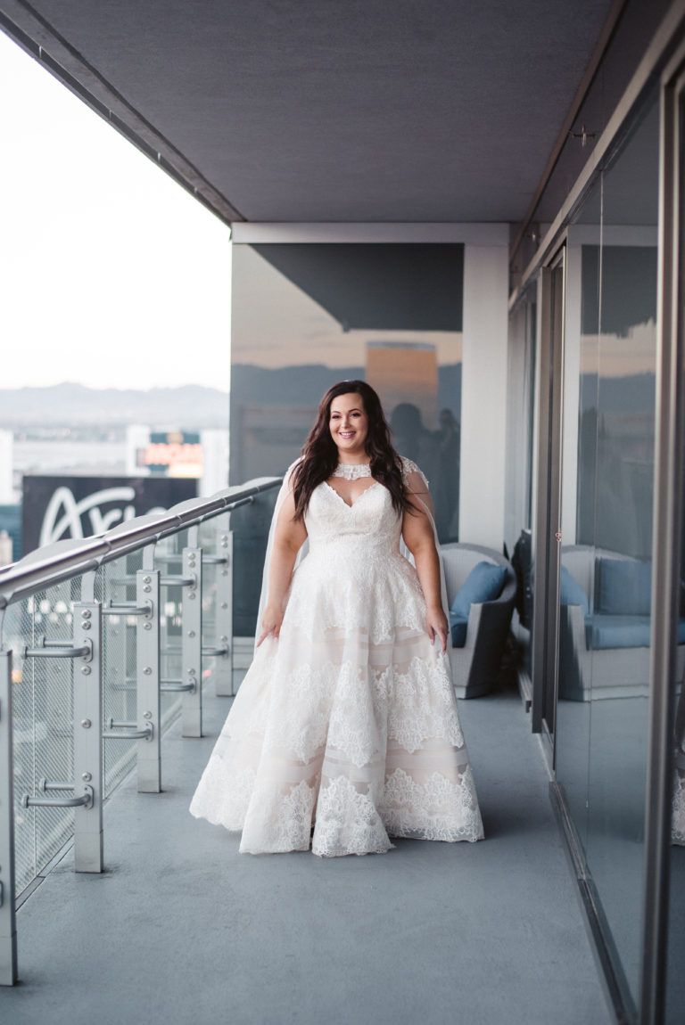 Ashley's Glamorous Wedding Gown with Cape - Strut Bridal Salon