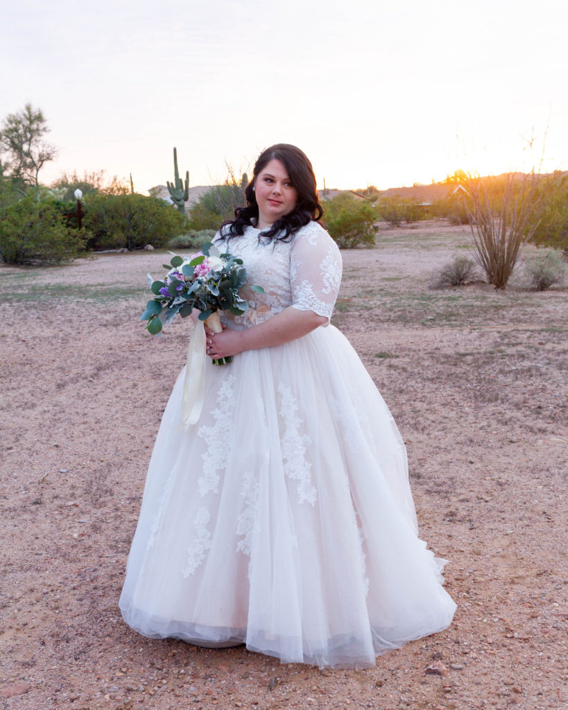 Elbow length shop wedding dress