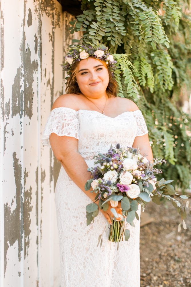 Megan’s Off  The Shoulder Lace Wedding Dress