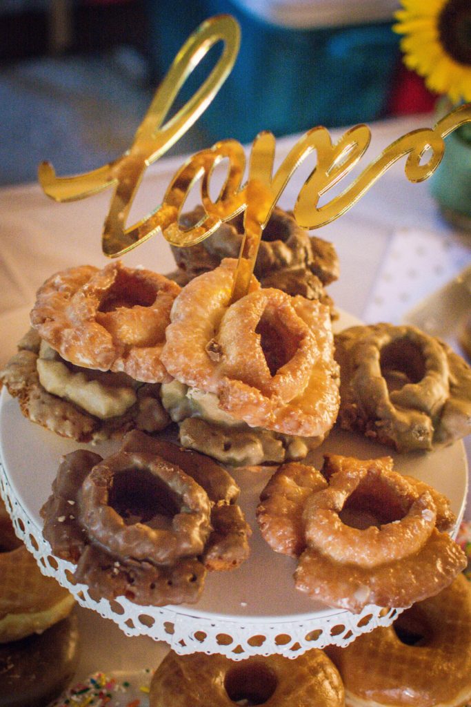 wedding day donut display