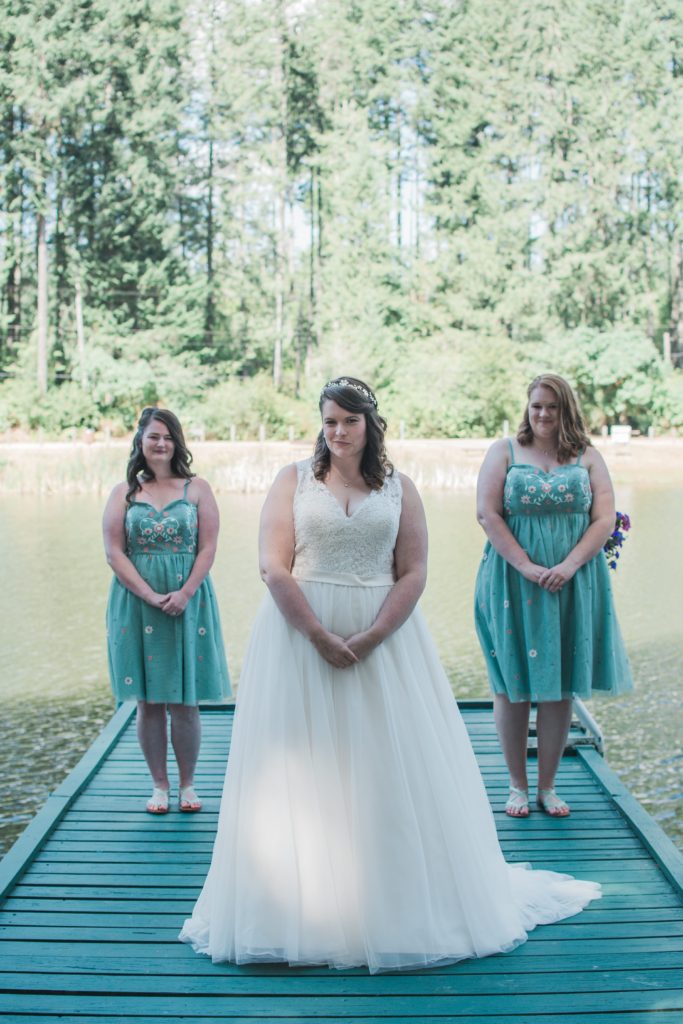 bride and two bridesmaids 