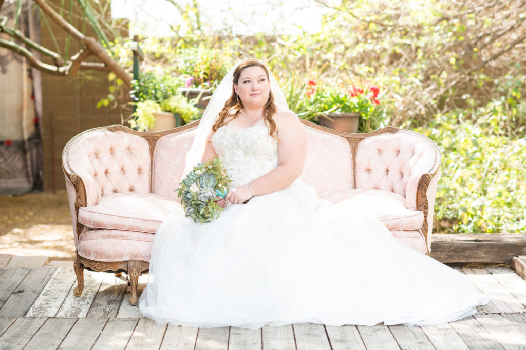 plus size bride on couch