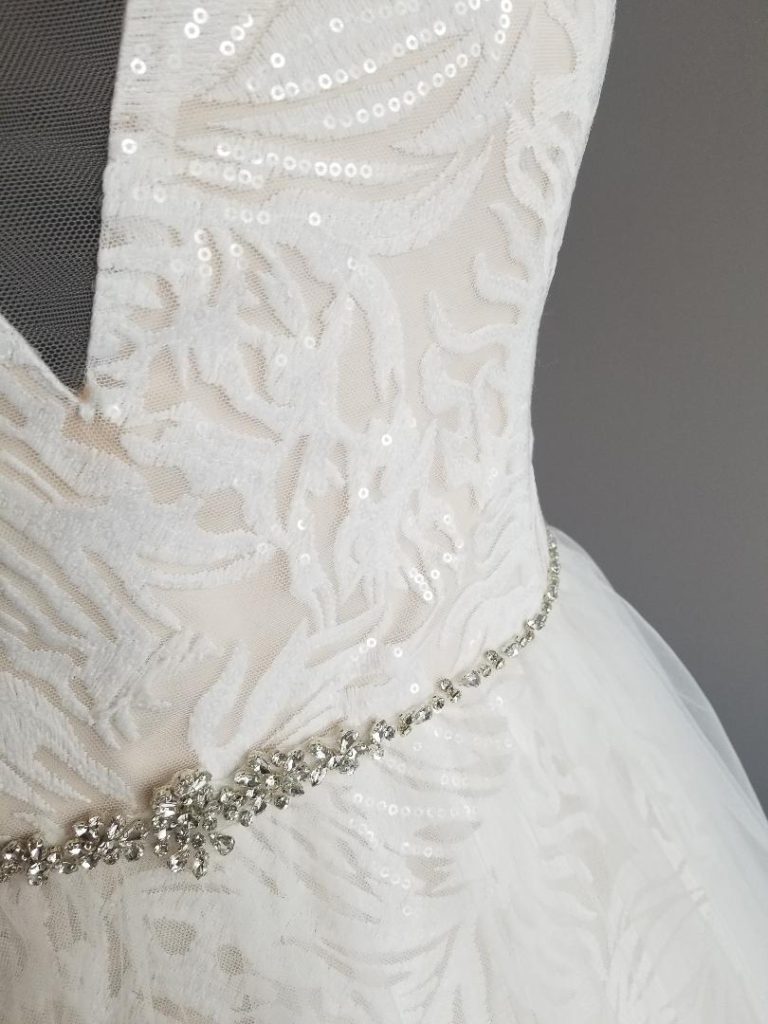 close up of the soft lace detail on the bodice