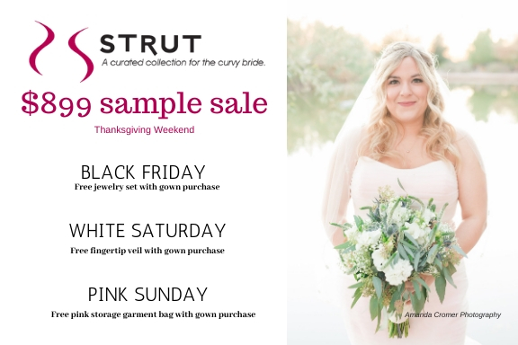 $899 Plus Size Wedding Dress Sample Sale – Thanksgiving Weekend