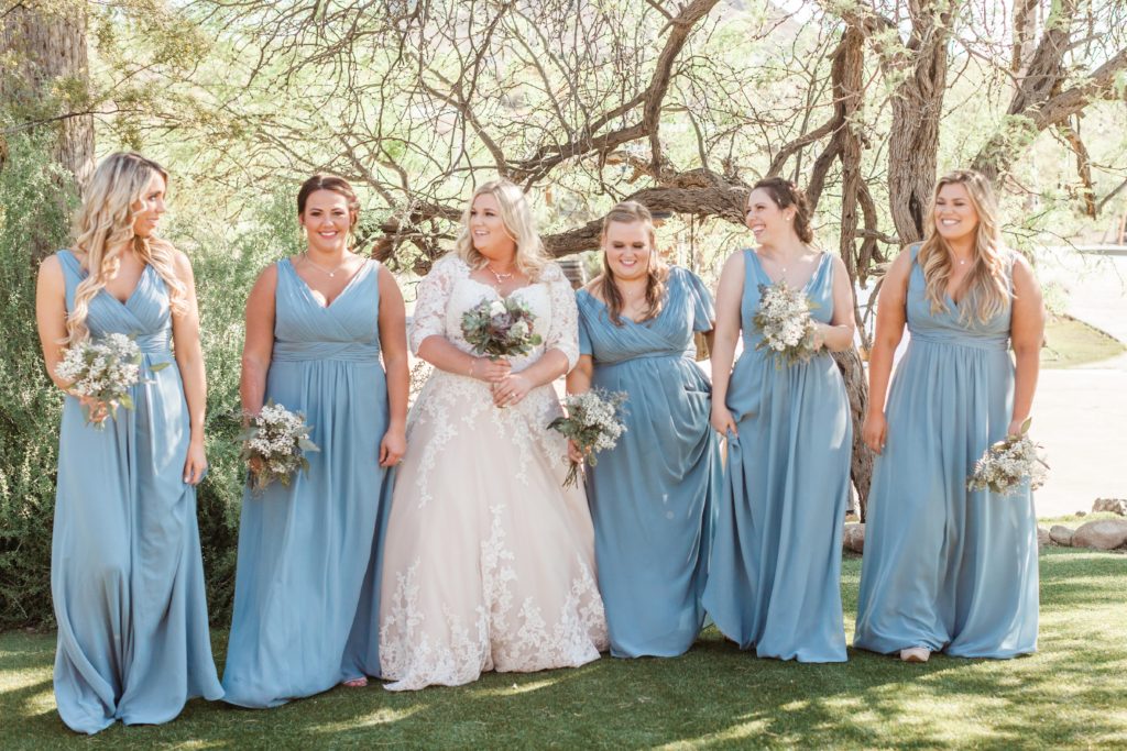 bridesmaid dresses and bride