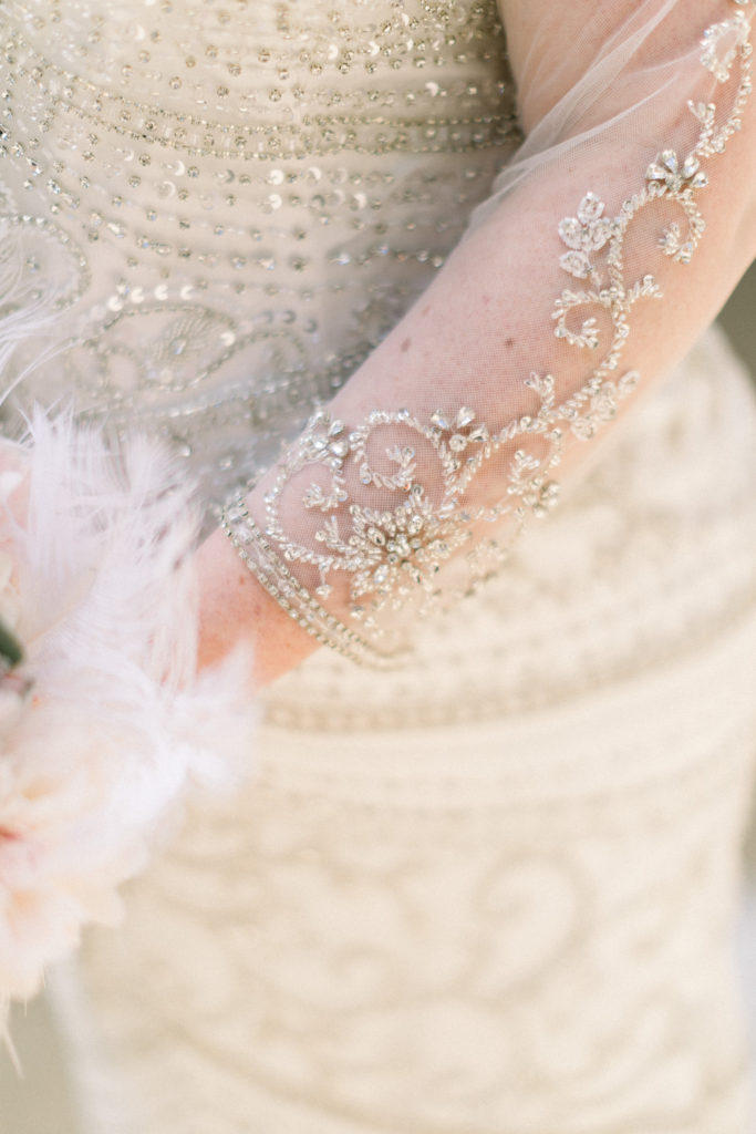 beaded long sleeve wedding dress