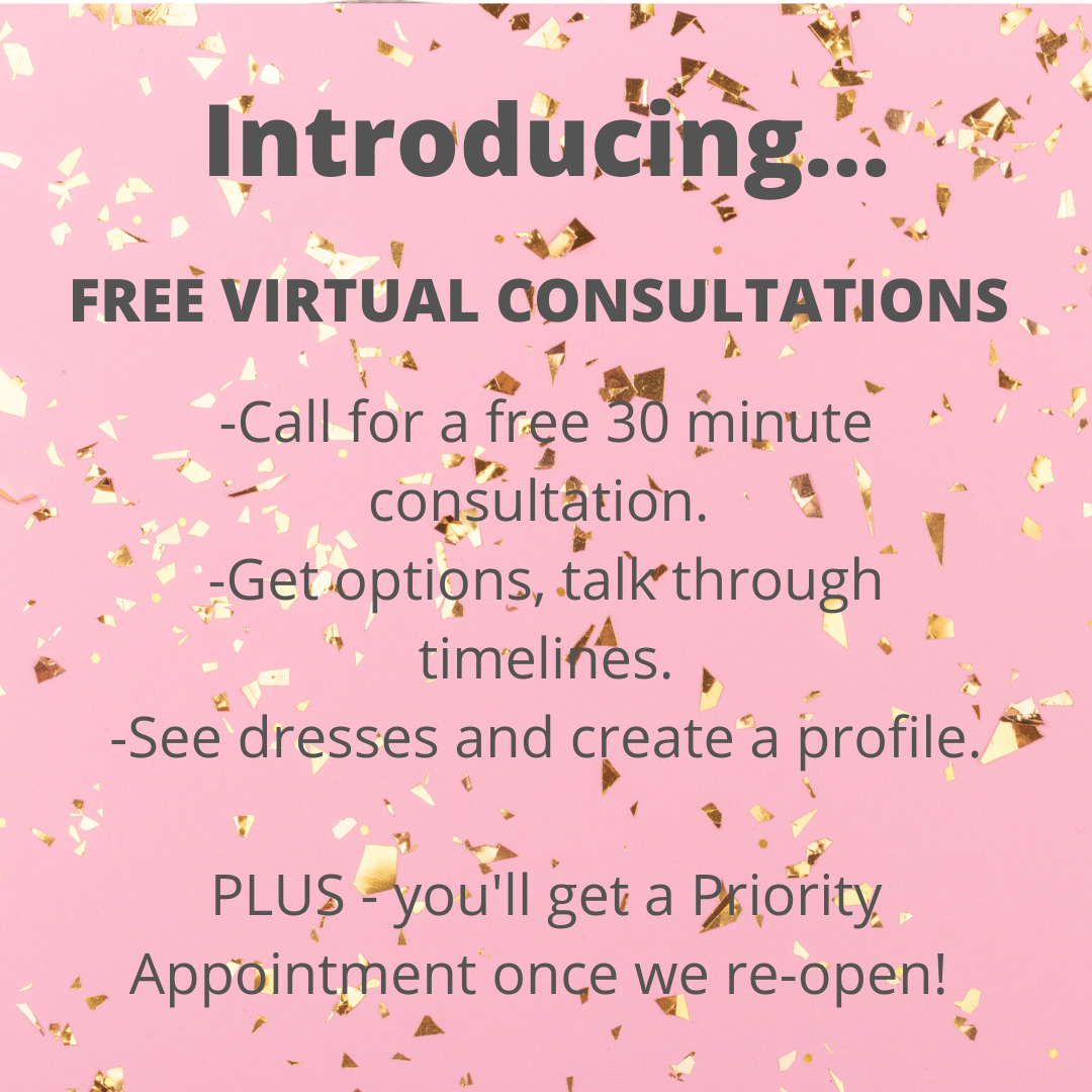 New – Virtual Wedding Dress Shopping Appointments