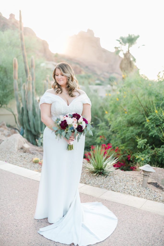 bride-wearing-crepe-sheath-wedding-dress-at-sanctuary-resort-camelback-arizona