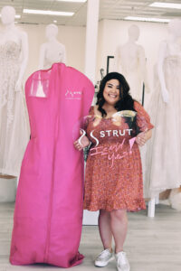 plus size bride in chandler bridal store