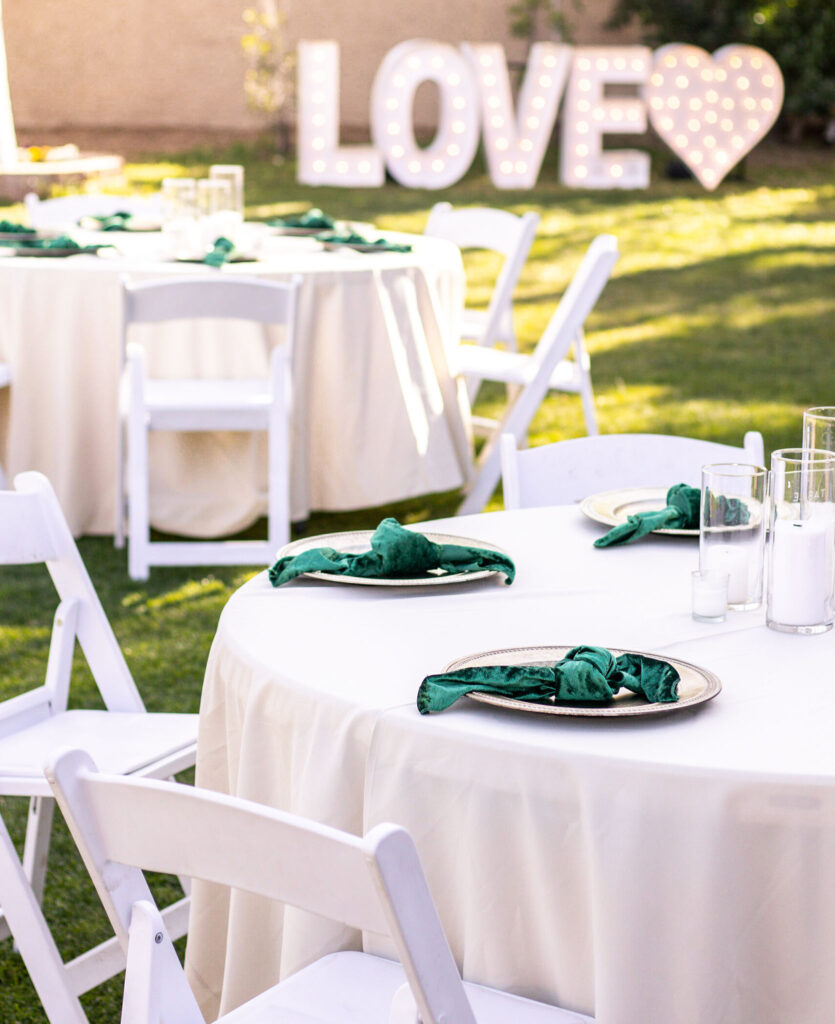 outdoor wedding tables