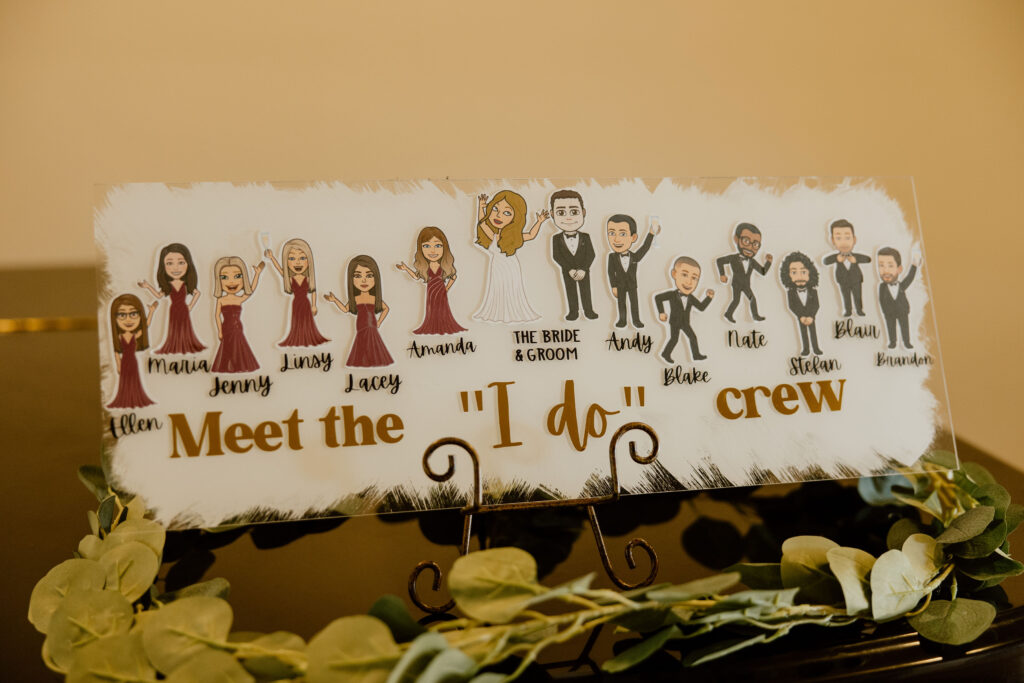 custom wedding party sign