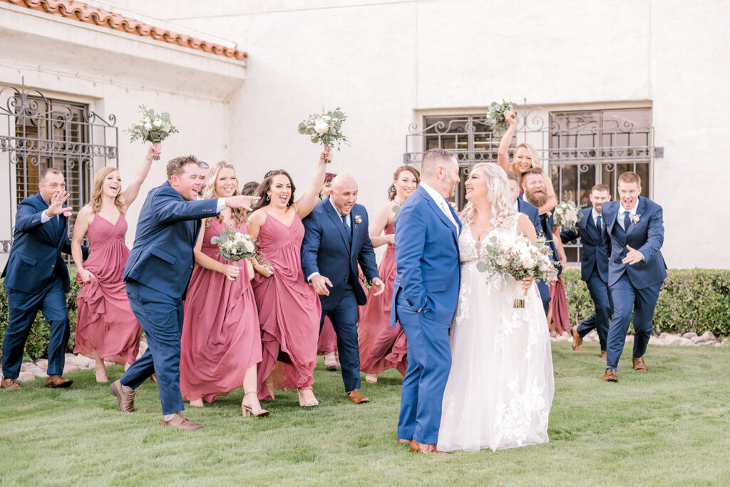 large bridal party photo