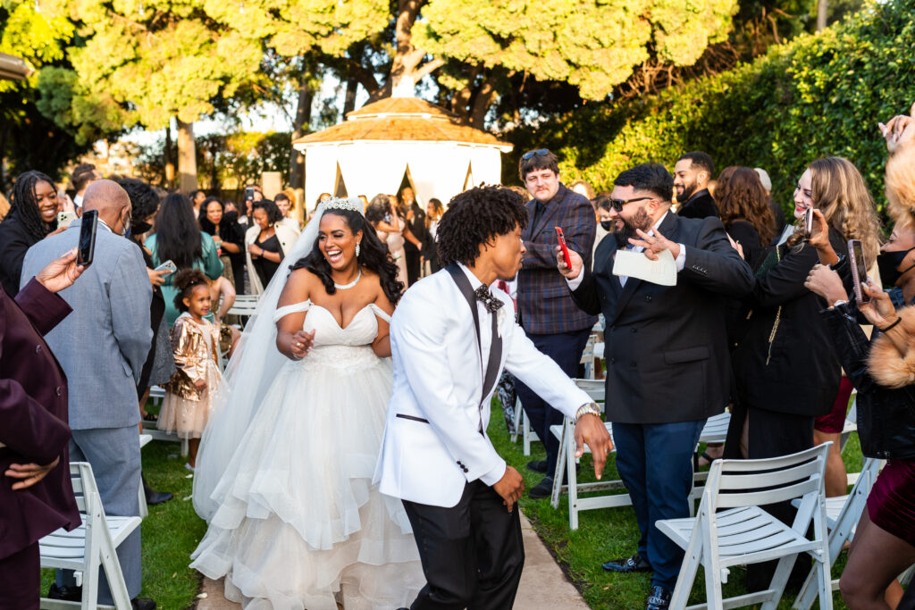 bride and groom at wedding ceremony