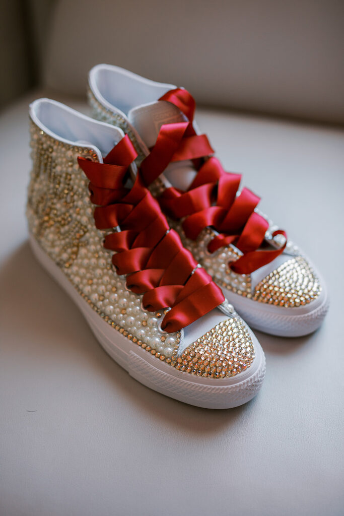 custom sparkle wedding shoes