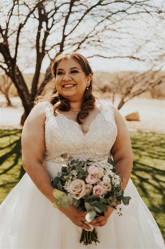 Alissa’s Stunning Ruffled Ballgown Wedding Dress