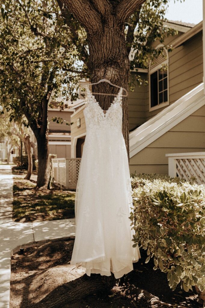 lace bodice tulle skirt aline wedding dress los angeles california