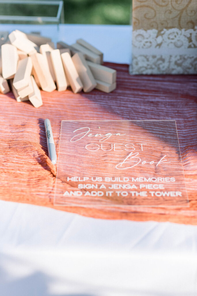 jenga game wedding guest book