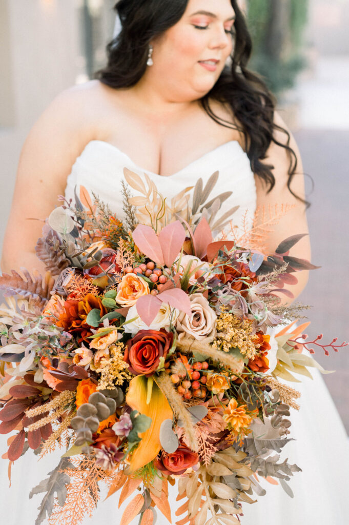 bride wearing plus size glitter ballgown wedding dress tucson arizona