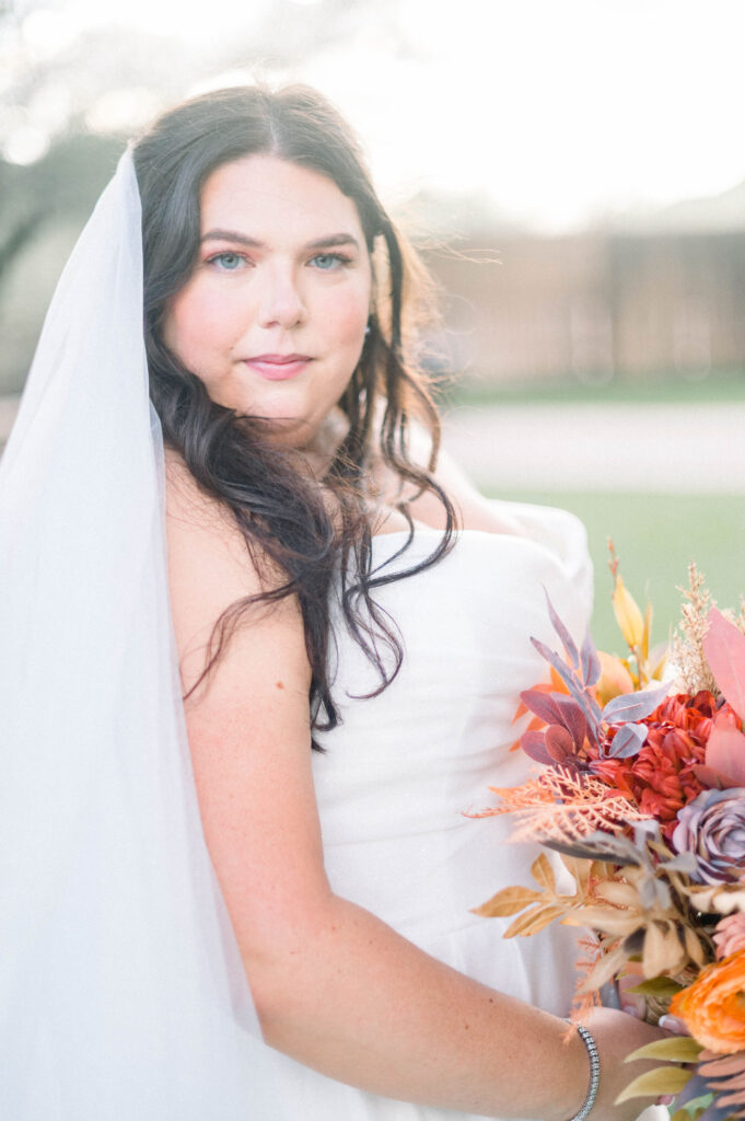 bride wearing plus size glitter ballgown wedding dress tucson arizona
