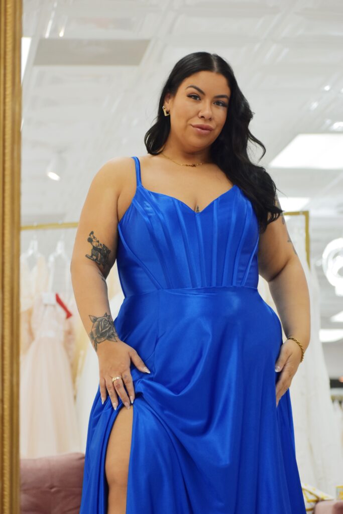 blue corset aline plus size prom dress chandler arizona