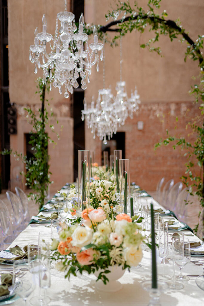 unique wedding tablescape chandelier phoenix arizona 2024 bridal trend