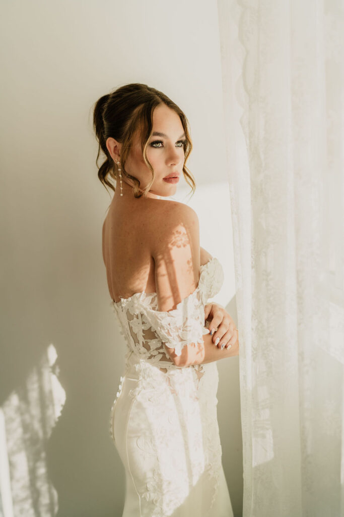 sexy wedding dress under 1000 with lace and crepe