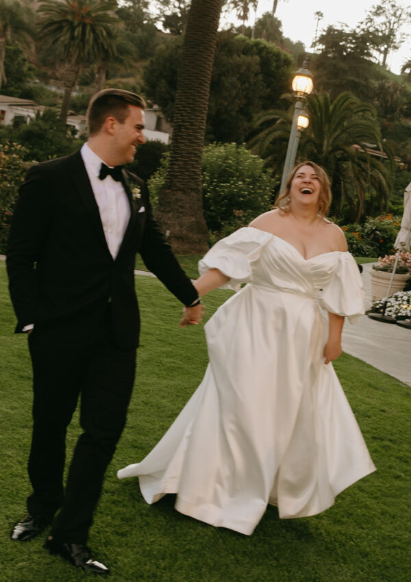 Julia’s Puff Sleeve Satin Wedding Dress