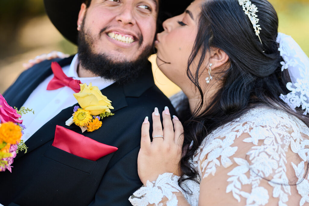 plus size bride in long sleeve plus size wedding dress whittier california