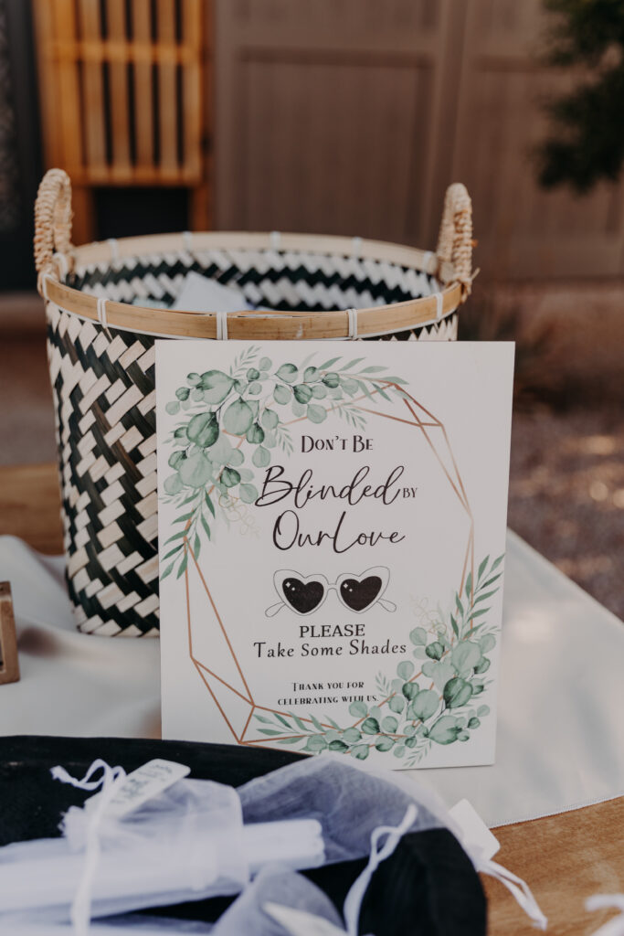 wedding favors in basket