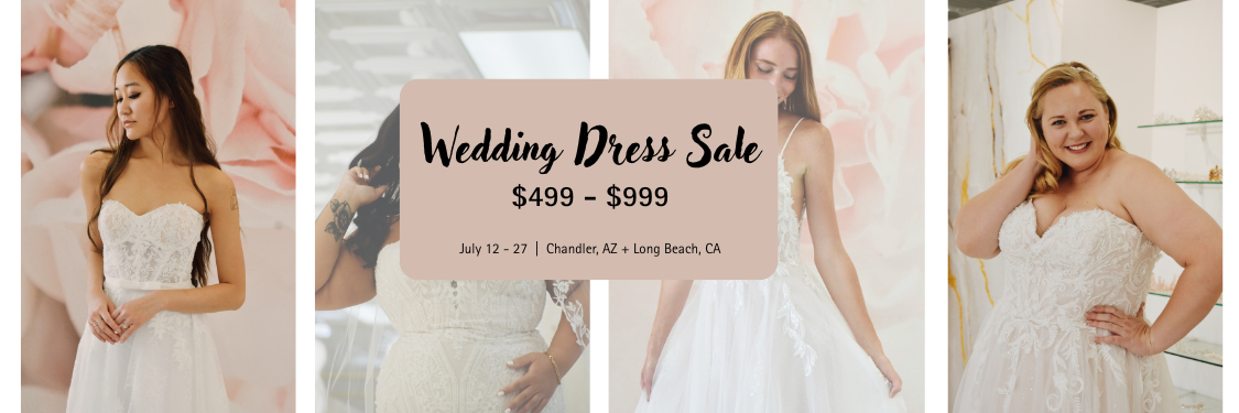 brides wearing wedding dresses under 1000 in bridal store