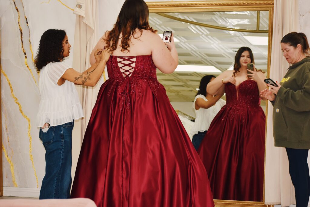 Plus size prom dresses at Strut Bridal Salon in Chandler, Arizona